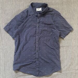 Navy Blue Billabong All Over Design Button Down Shirt - L